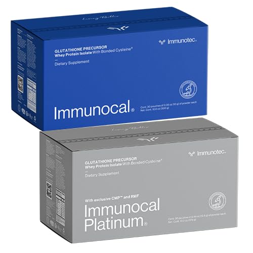 Suplemento inmunocal Pack de 2 – 1 Regular y 1 Platinum – Whey Protein Isolate y Glutathione Precursor – 30 Servimientos
