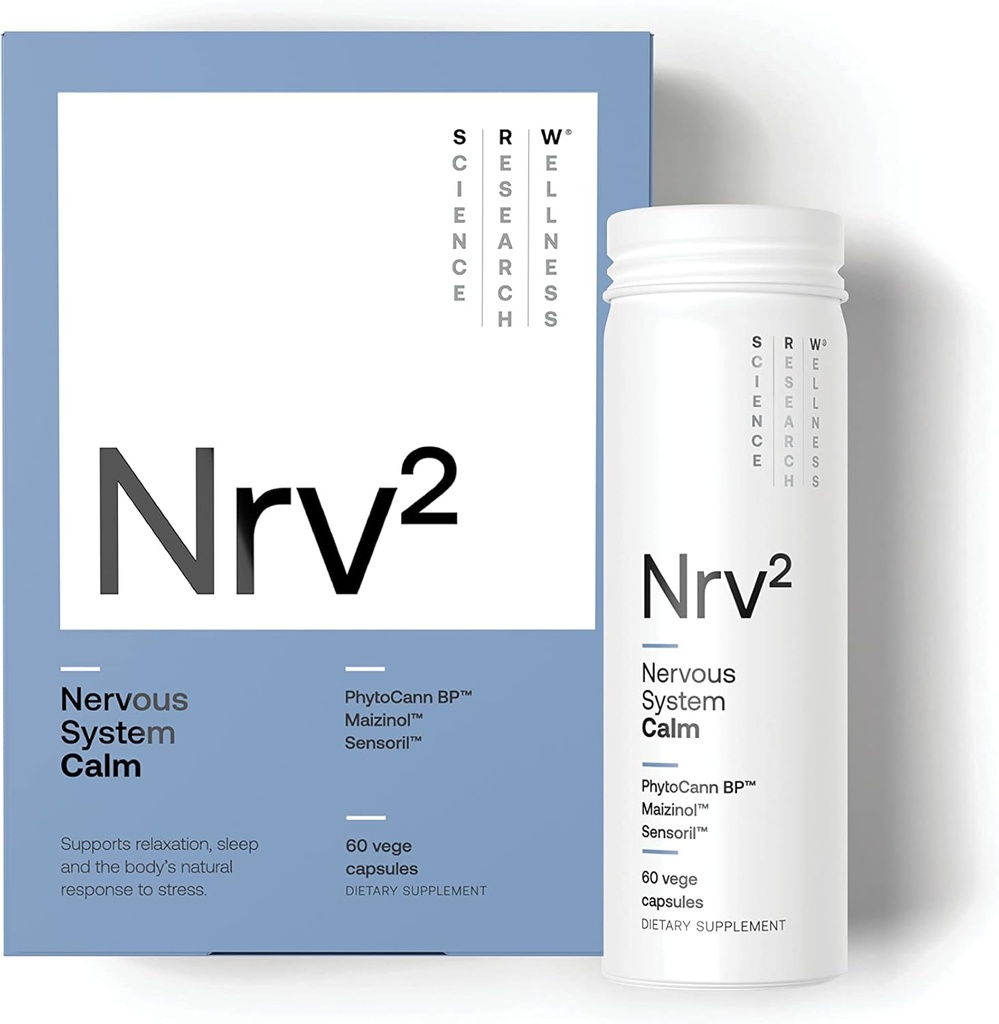 SRW Laboratories Nrv2 Calm ← Estrés &amp; Suplemento para el sueño TENIDO Stress Relief Supplement TEN Support Nervous System &amp; Stress Response, Calmness, Rest &amp; Relaxation