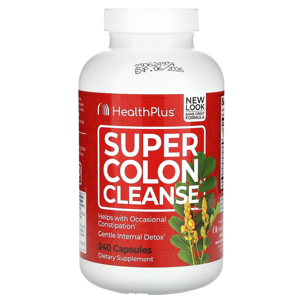 Health Plus Inc Super Colon Cleanse 530 mg 240 cápsulas, el paquete puede variar