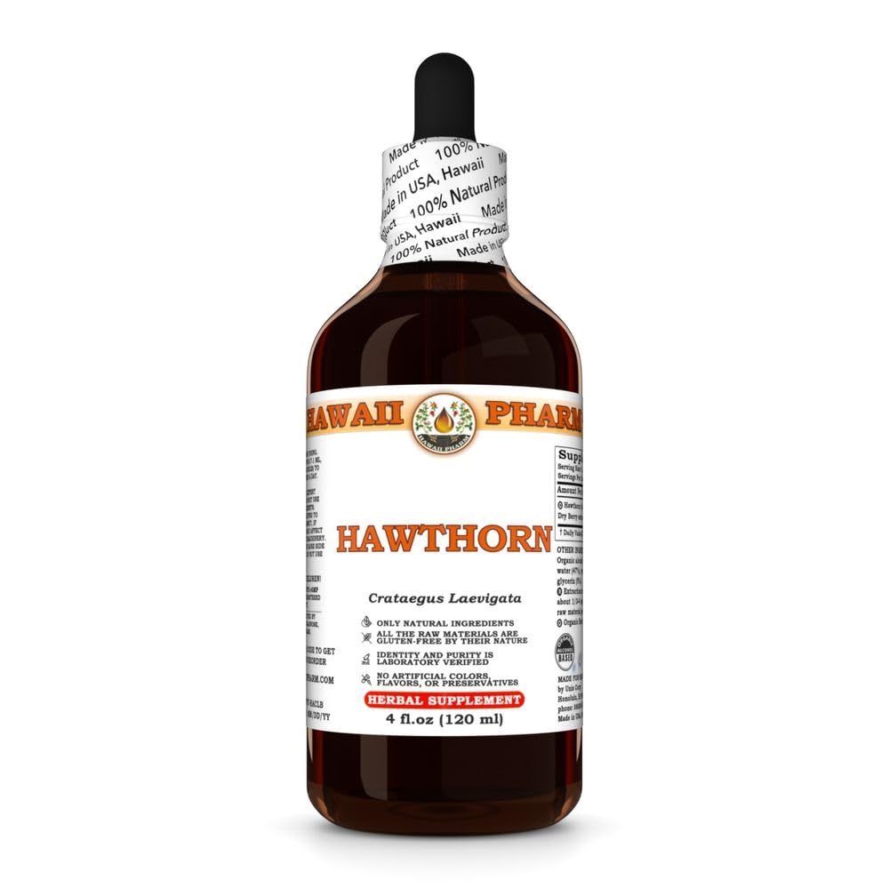 Extracto de Hawthorn, Tintura para el bienestar del corazón, apoya la circulación, promueve el equilibrio de Lipid, Antioxidante Rich, Boost Immune Strength - 4 fl.oz