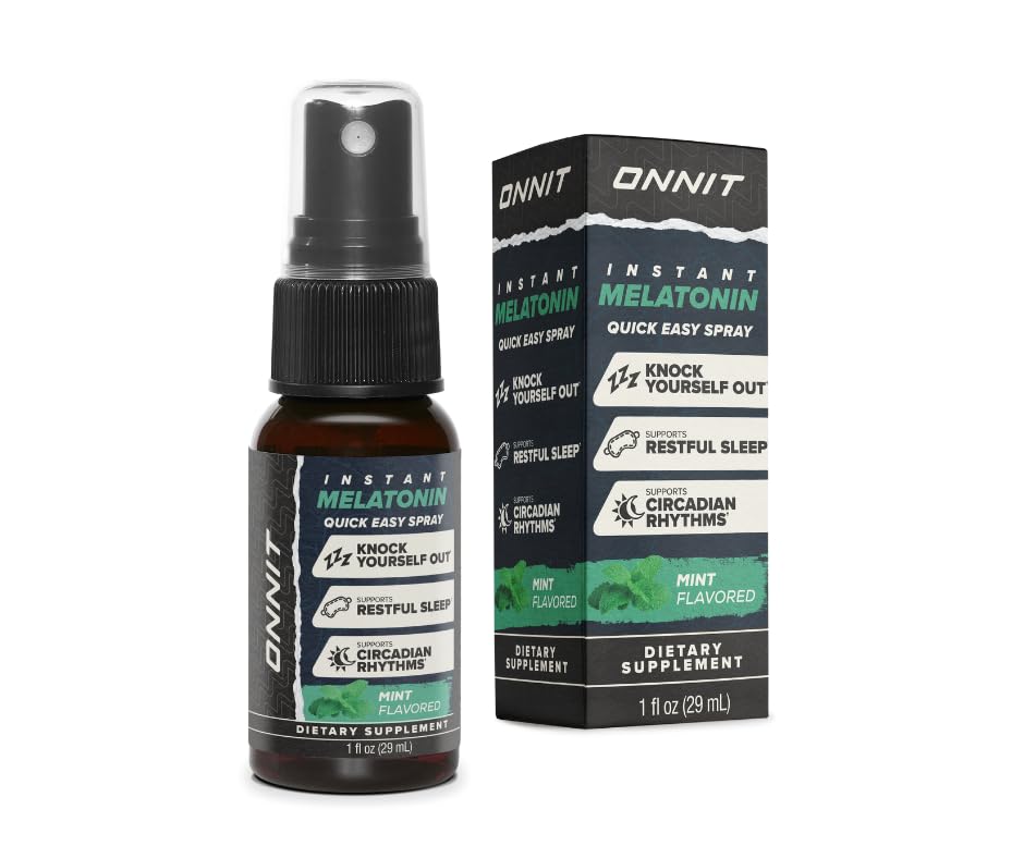 ONNIT Melatonin Liquid Sleep Support Spray, IGENTM Non-GMO Tested, Mint Flavor, Sleep Support for Adults, 3mg Melatonin per Spray, 1 fl oz