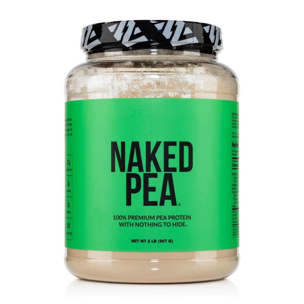 NAKED Pea - 2LB 100% Pea Protein Powder de Granjas Norteamericanas - Desflavorado de Pea Vegan Proteína Isolato - Polvo de Proteína Planta, Fácil de digerir - 30 Servimientos