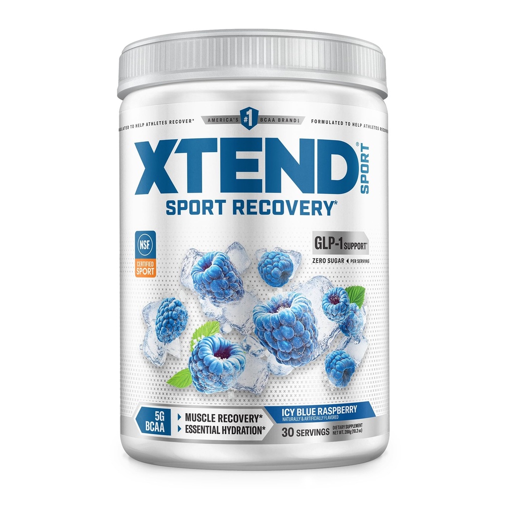 XTEND Sport BCAA Powder Blue Raspberry Ice - Electrolyte Powder for Recovery " Hydration with Amino Acids - 30 Servings