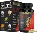 Suplemento de inmunidad de 5 en-1, Suplemento de apoyo inmunitario y saltadores para adultos, vitamina C, quercetina, vitamina D, zinc, L-Arginina, hesperidina, apoyo a la inmunidad, 90 cápsulas (1 mes de suministro)
