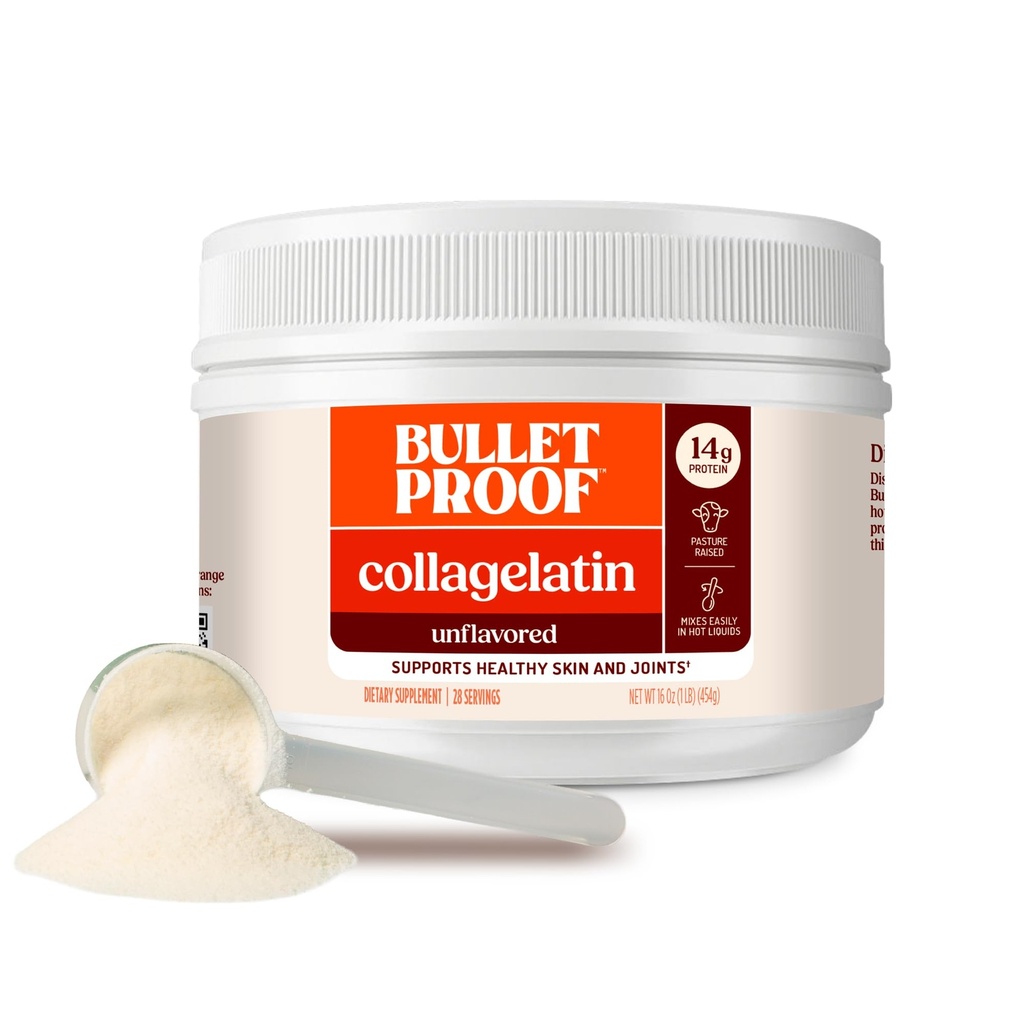 CollaGelatina impermeable, Gelatin mejorado con Collagen Protein, perfecto para las recetas de la dieta Keto y Paleo (16 onzas)