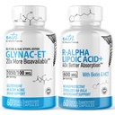Fusiones de la naturaleza GlyNAC-ET (60 cápsulas) - R Alpha Lipoic Acid 600mg (60 cápsulas) - Anti Aging Bundle