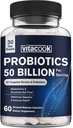 Probióticos 50 Billones, 23 Estrechos con Prebióticos Orgánicos, Apoyo Digestivo &amp; Inmunitario, Liberado, Delayed-Release, Mejor que un Yogur Dozen, 60 Caps Vegan