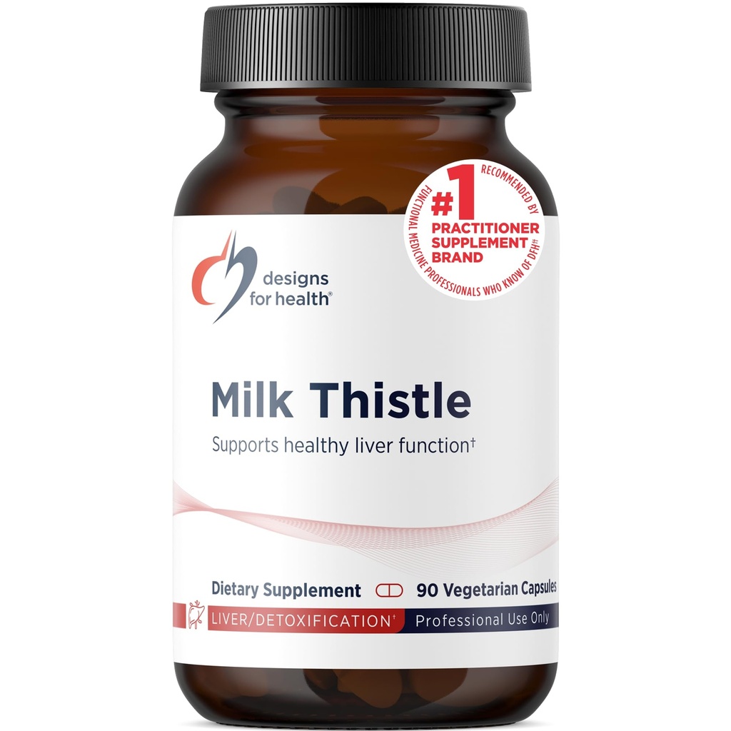 Diseños para Leche de Salud Extracto - Altamente estandarizado al 80% Silymarin de Leche Esteto Semillas - Liver + Detox Soporte Suplemento con Lecitina de girasol para mejorar la absorción (90 cápsulas)