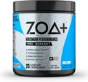 ZOA+ Zero Sugar Pre Workout Powder, Wild Berry - NSF certificado para el deporte con electrolitos, creatina, Beta Alanine, Ginkgo Biloba, 200mg Caffeine - 25 Servings