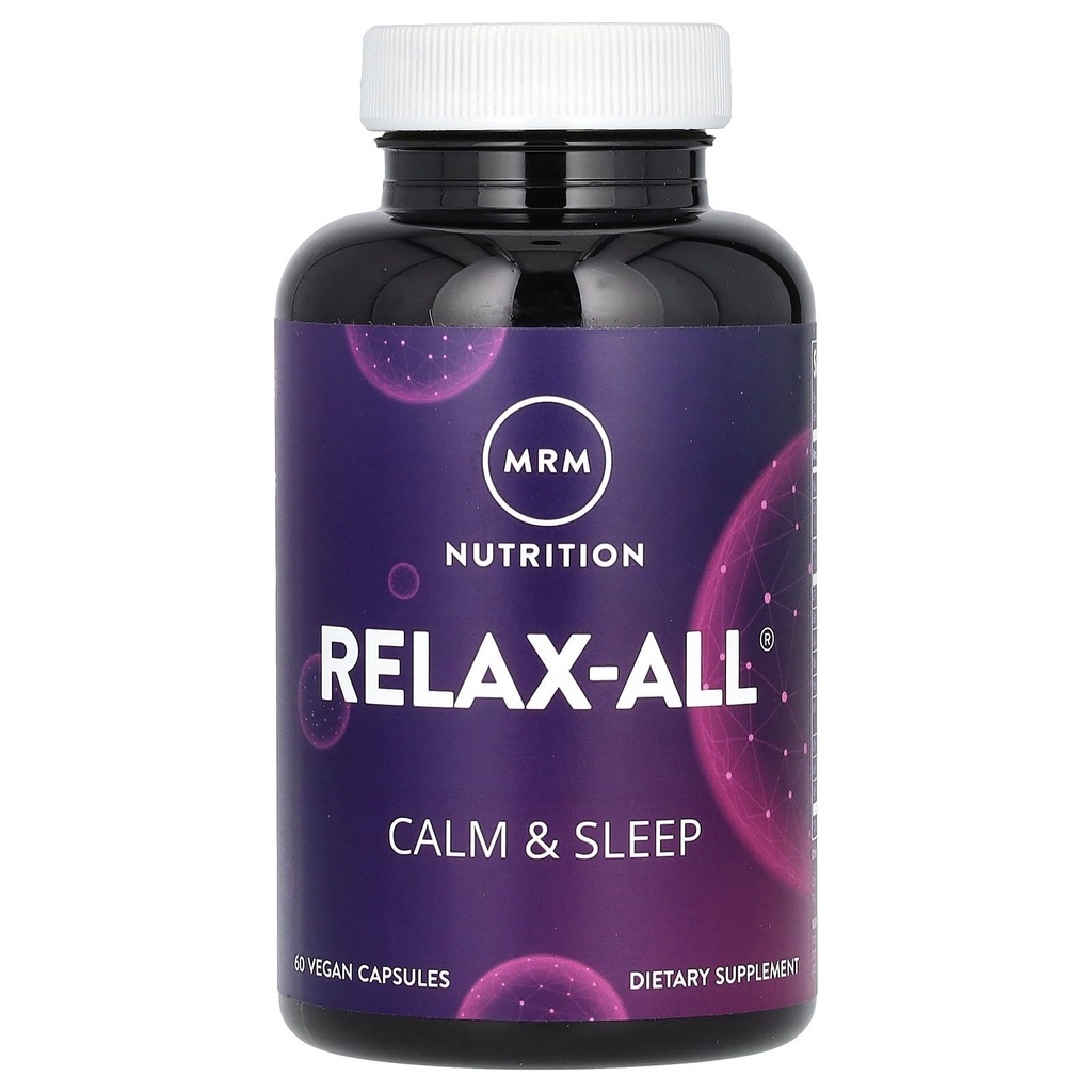 MRM Nutrición Relax-All® Silencioso Suplemento dietético para un mejor sueño Silencioso con GABA, L-Theanine & Ashwagandha Silencioso libre de drogas, no-ábito formando ← No-GMO Silencioso Vegan + Gluten Gratis ← 15 Servimientos