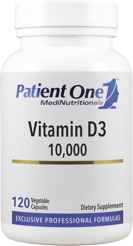 Pacientes Una Vitamina D3 10,000 UI permanecen suplementarias para apoyar la salud inmunitaria, cardíaca y ósea* Silencioso
