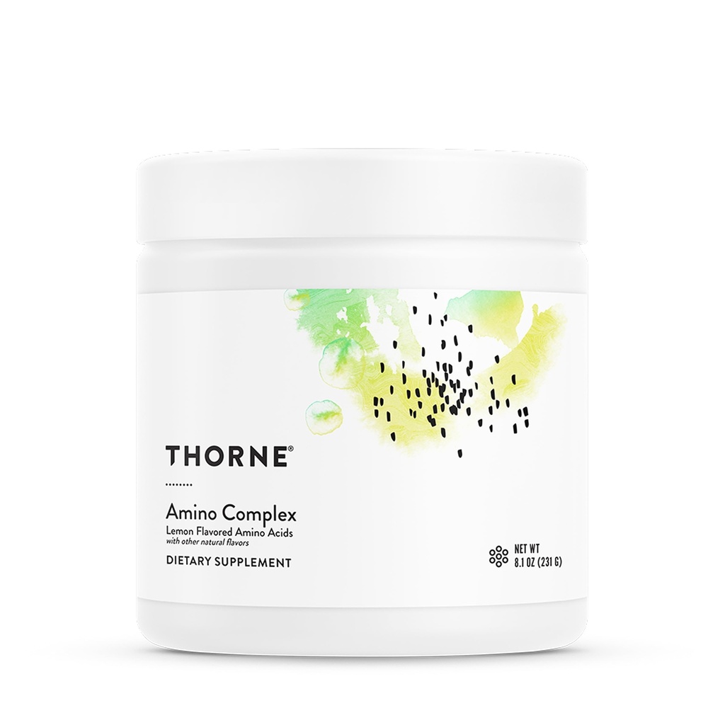 THORNE - Complejo Amino - Clínicamente validada EAA y BCAA Powder para Pre o Post-Workout - Promueve Lean Muscle Mass &amp; Ejercicio Recuperación* - NSF Certificado para Deporte - 30 Serviciones - 8.1 Oz - Lemon