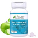EZ derrite multivitamínicos disolubles sin hierro, 18 vitaminas " minerales incluyendo vitamina A, biotina, vitamina B12, vitamina C, vitamina D3, zinc y más, sin azúcar, 1 mes de suministro - 1 paquete