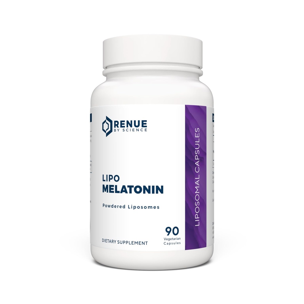 Renue By Science Melatonin | Liposomal Melatonina Supplement | 90 High Strength Melatonin Capsules - 1mg Melatonin per Serving | Sleep Aid Melatonin | Non-GMO | Made in The USA & Third-Party Tested