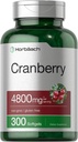 Horbäach Cranberry Pills 4800mg TEN 300 Softgels TENIDO Non-GMO, Gluten Free Supplement TEN from Concentrate Extract