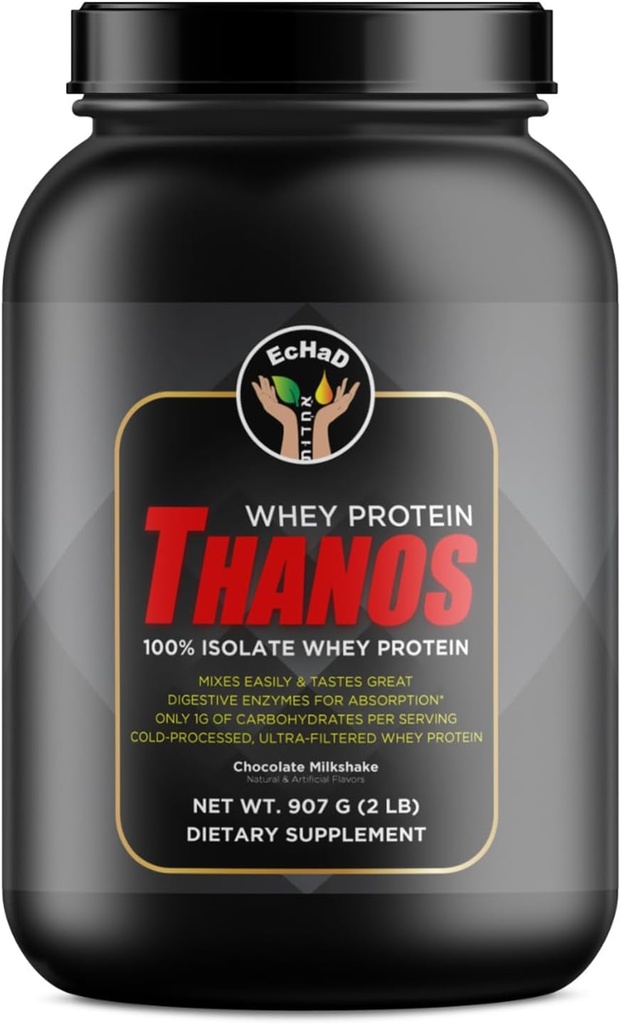 EcHaD WHEY Protein Thanos - 100% Isolate Whey Protein, Chocolate Milkshake Flavor, 907 G (2 LB) - Suplemento dietético