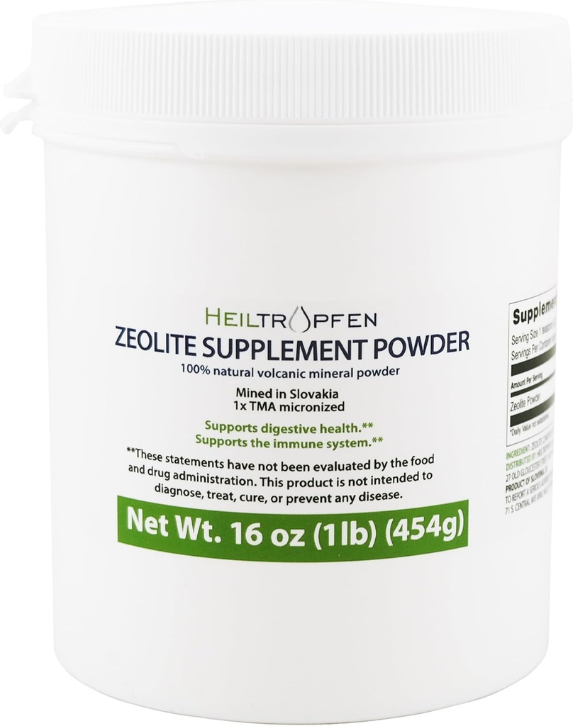 Zeolite Powder Silencioso Suplemento dietético 1 Libra - 454 g Silencio Detox Silencio Clinoptilolite 94+-3% Silencio Activado Silencio Natural Mineral Dust ← Ultra FINE Menos-Than 2 μm