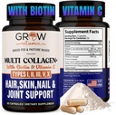 cultivar vitamina multi colágeno cápsulas - Tipos I, II, III, V & X TENIDO Blend hidrolizado con biotina & vitamina C para el cabello, piel, uñas 90 cápsulas