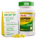 Aspirina de baja dosis oportuna 81mg para adultos - Dolor para dolores menores &amp; Reductor de fiebre - Comparado con el Ingrediente Activo en Bayer - Aspirina Enteric de baja resistencia - 500 Tabletas