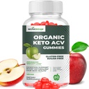 Orgánica Keto ACV Gummies Pérdida de Peso Avanzada - Gluten &amp; Azúcar Grasa Grasa Quemador Apple Sidra Suplemento Dieta para Mujeres Hombres (1000MG)