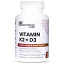Vitamina D3 K2 Cápsulas - 2-en-1 Vitamina K2 MK7 100 mcg + VIT D3 5000 UI (125 mcg) Suplemento dietético para apoyar el hueso, los dientes, el músculo y el apoyo a la salud inmunitaria*, 60 condes