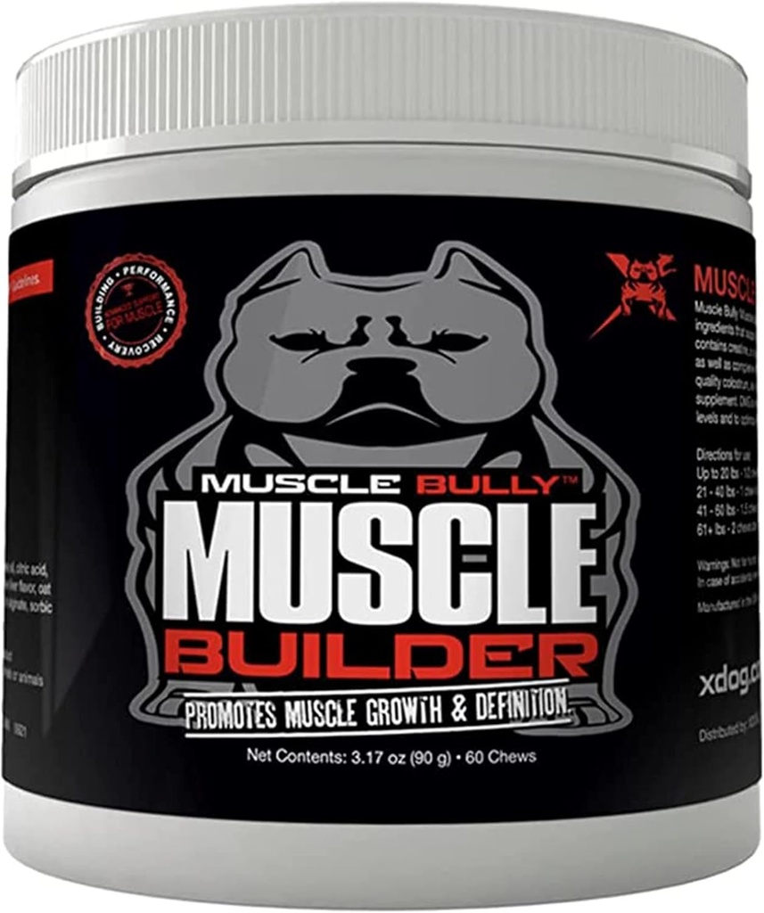 Muscle Builder for Dogs - Combine Ingredientes de construcción de músculo clínicamente probados que soportan el crecimiento muscular, tamaño, definición y resistencia. Suplemento final del edificio del musculo canino.