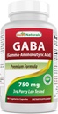 Best Naturals Suplemento GABA 750mg 180 Veggie Capsules, Naturals Sleep Aid