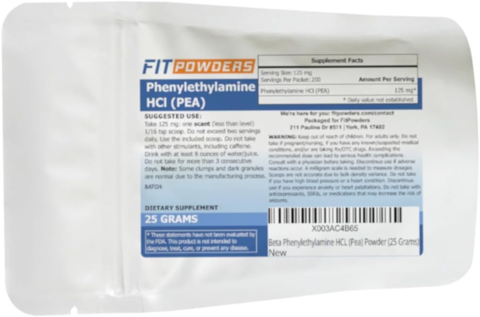 Beta Phenylethylamine HCl Pea Powder (Phenethylamine), Phenylethylamine Powder para Serotonin, Dopamine y Energy Boost