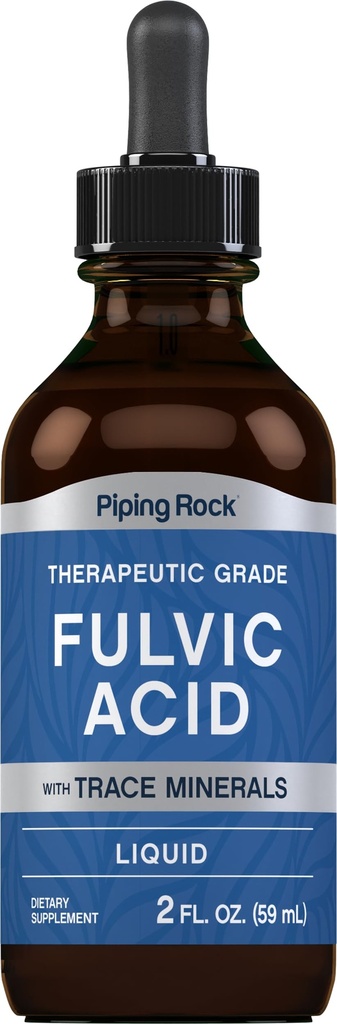 Piping Rock Liquid Fulvic Acid Drops TENIDO 2 fl oz TENIDO with Trace Minerals TEN Ionic Supplement TEN Vegetarian, Non-GMO &amp; Gluten Free