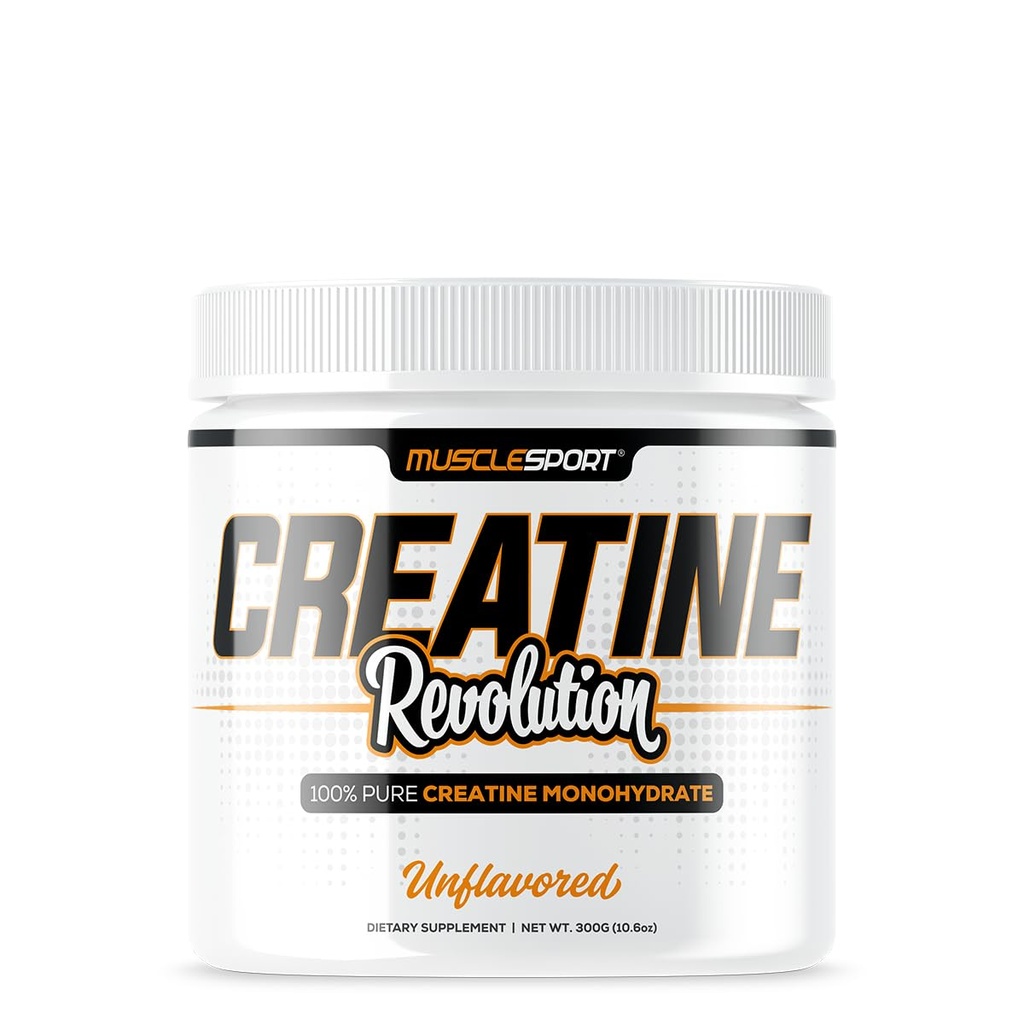 Musclesport Creatine Monohydrate Powder - Micronized Creatine Monohydrate - Energy, Strength ' Endurance - 300g, Unflavored