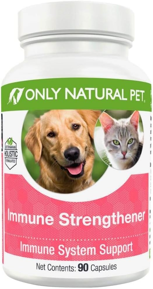 Solo Natural Pet Immune System Strengtheninger Supplement for Dogs - Boost Healthy Cellular, Digestive, " Liver Function - Multivitamin Beta-Glucan " Antioxidante - 90 cápsulas