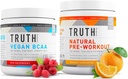 Verdad Nutrición Natural Athlete Workout Stack - Preworkout Natural (Orange Tangerine) + Vegan BCAA (Red Raspberry)