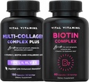 Vitaminas Vitales Multi Collagen Más píldoras + Complejo de Biotina