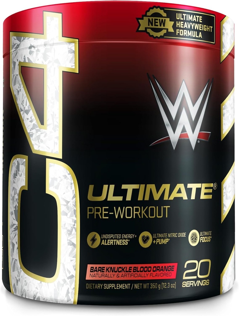 Cellucor C4 Ultimate Pre Workout Powder Bare Knuckle Blood Orange - Sugar Free Preworkout Energy Supplement for Men & Women - 300mg Caffeine + 3.2g Beta Alanine + 2 Creatines Patented - 20 Servings