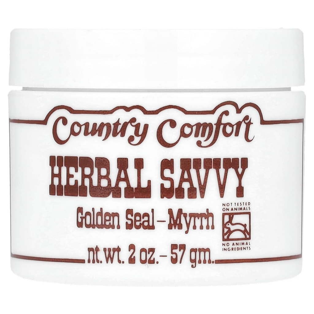 Country Comfort Herbal Savvy Goldenseal Myrrh Suplemento, 2 Ounce