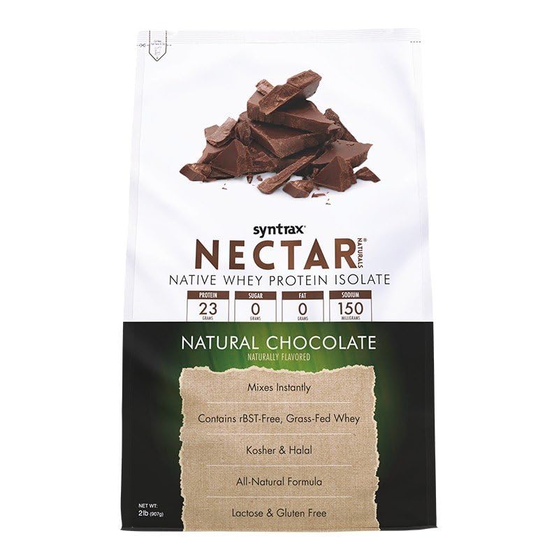 Sintrax Nectar Naturals, All Natural Whey Protein Isolate, Smooth & Creamy, Chocolate Natural, 2 libras.