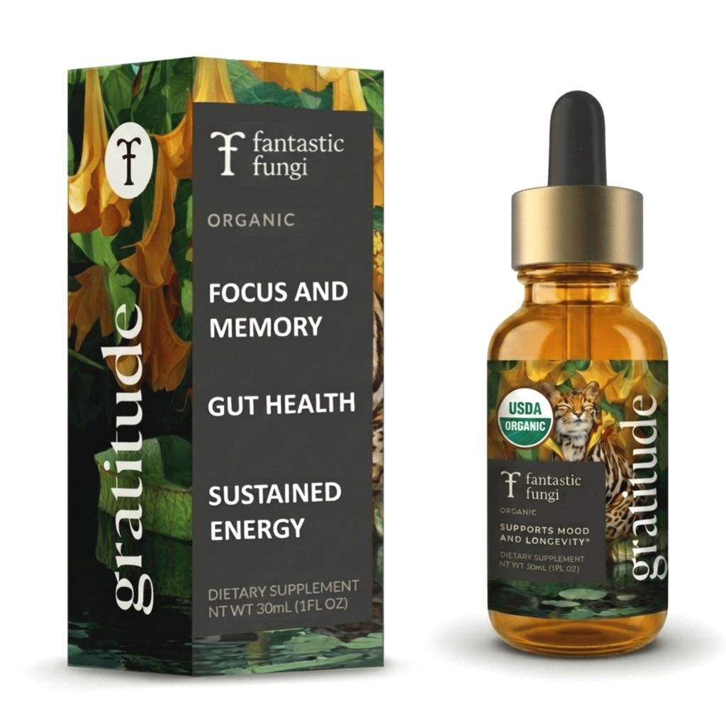 Fantástico extracto de hongos de hongos Fungi - 8-en-1 Suplemento de musgo complejo orgánico con Cordyceps, Reishi, Lion's Mane, Chaga, Turquía Tail, Shiitake, Maitake &amp; Tremella - Adaptogen Liquid Tincture, 1 fl oz