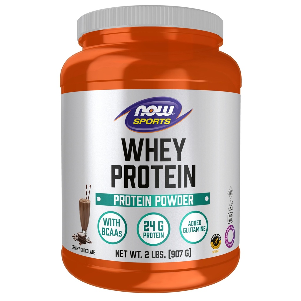 AHORA Foods Sports Nutrition, Whey Protein, 24 G Con BCAAs, Creamy Chocolate Powder, 2 libras