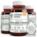 Suplemento de calcio natural nutra para la fuerza ósea, promueve la salud muscular, ayuda a mejorar la salud de los dientes, apoyar la salud nerviosa y la salud cardiovascular, mejorar la fuerza ósea, 120 tabletas