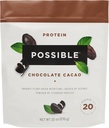 Posible Cacao de Chocolate Protein Powder - 20g de Mezcla de Proteína Vegan, Bases Vegetales - No GMO, No-Dairy, Sin gluten - 3.5g de BCAAs - 9 Ácidos Amino Esencial - Suministro de 15 días - 1 Bolsa, 15 Servimientos