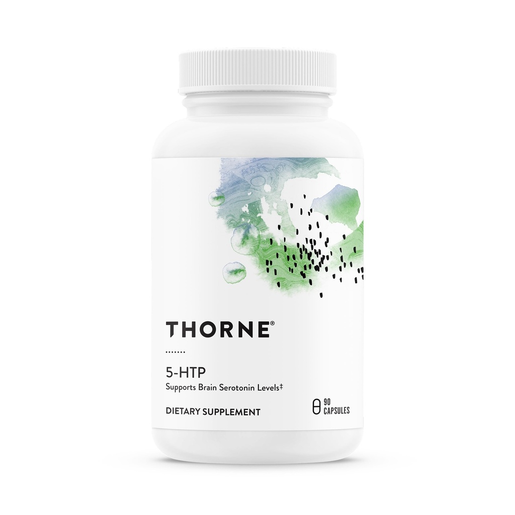 THORNE - 5-HTP - Contiene Vitamina B6 - Apoyo a la Serotonina para la gestión del estrés del sueño* - Suplemento 5-Hydroxytryptophan - Certified de terceros - Gluten, Dairy &amp; Soy-Free - 90 cápsulas
