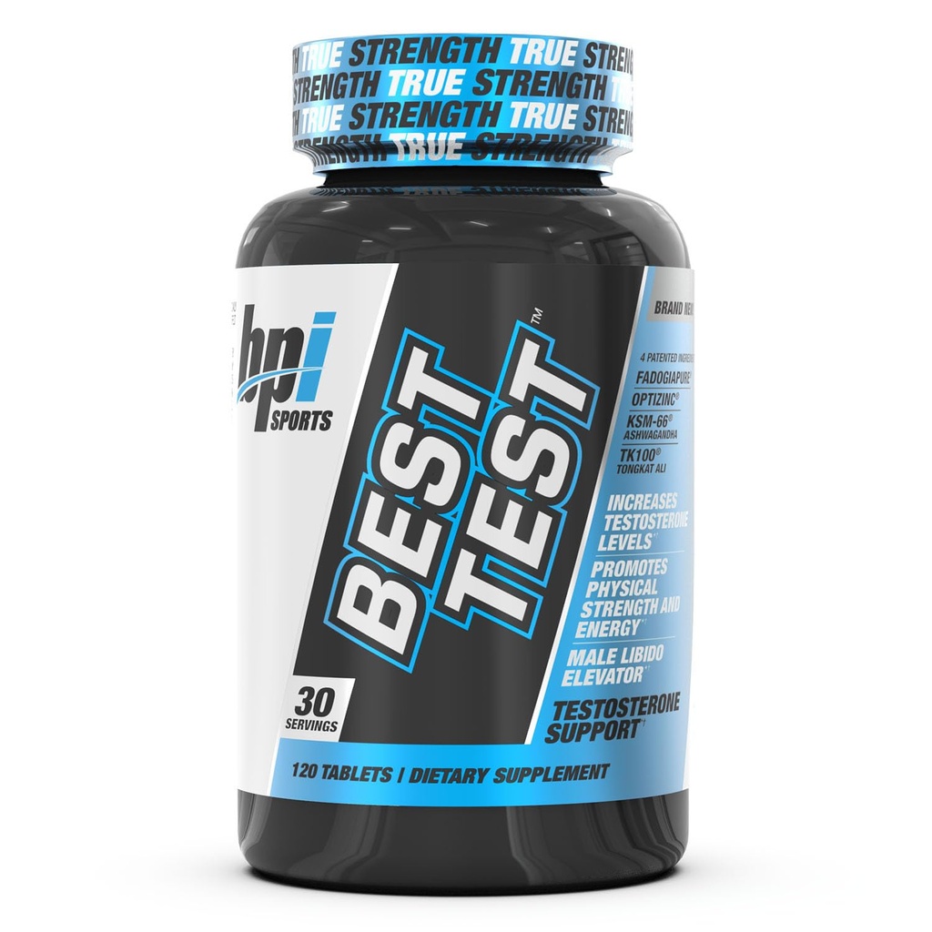 BPI Sports Best Test - Booster de testosterona para hombres - recuperación muscular & Metabolismo Soporte, suplemento de testosterona natural para hombres, mejora la resistencia, energía y rendimiento - 30 servicios