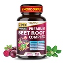 VEGATOT Beet Root *USA Hecho y probado* Concentrado con Ginseng Maca Root Ashwagandha - Energy Stamina Immune Support (150 Conde (Pack of 1))