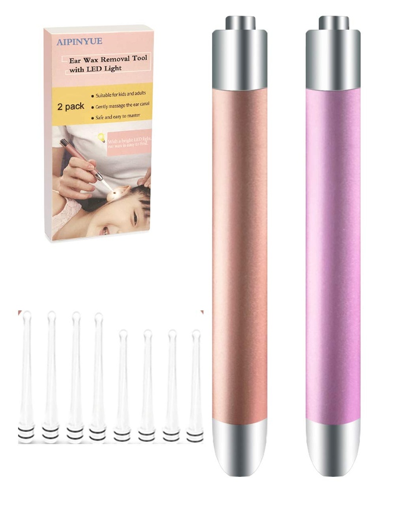 Ear Pick,Ear Wax Removal Tool,LED Lights Ear Cleaning Kit, versión actualizada,No-Slip,Soft Safety Spoon Head,Replaceable and Easy to Clean,Safe Material