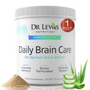 Suplementos cerebrales para la memoria y el enfoque – Dr. Lewis Daily Brain Care Powder con Aloe Vera – Suplemento Nootrópico y Energía de base vegetal para la Fog cerebral, la claridad mental y el apoyo inmunológico – Polvo, 150g