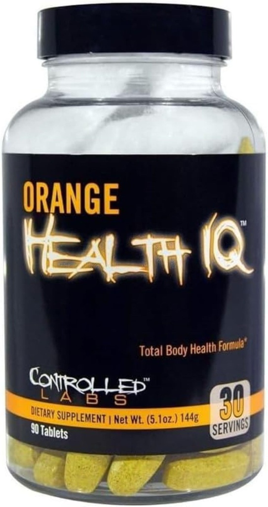 LABOR CONTROLADO Salud Naranja IQ Suplemento diario para hombres y mujeres, 90 tabletas, resistencia mejorada, energía, función cardiovascular en su entrenamiento y deportes