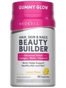 NeoCell Hair, Skin and Nails Beauty Builder Con Collagen, Biotin y Vitamina C, Incluye Antioxidantes, Gummy, Lemon, 60 Cuenta, 1 Botella