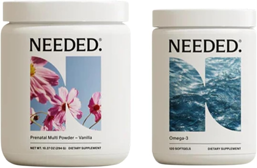 Necesitado. Vainilla Prenatal Multivitamina Powder " Omega-3 Bundle ← Nutrient Support for Pregnancy " Postpartum