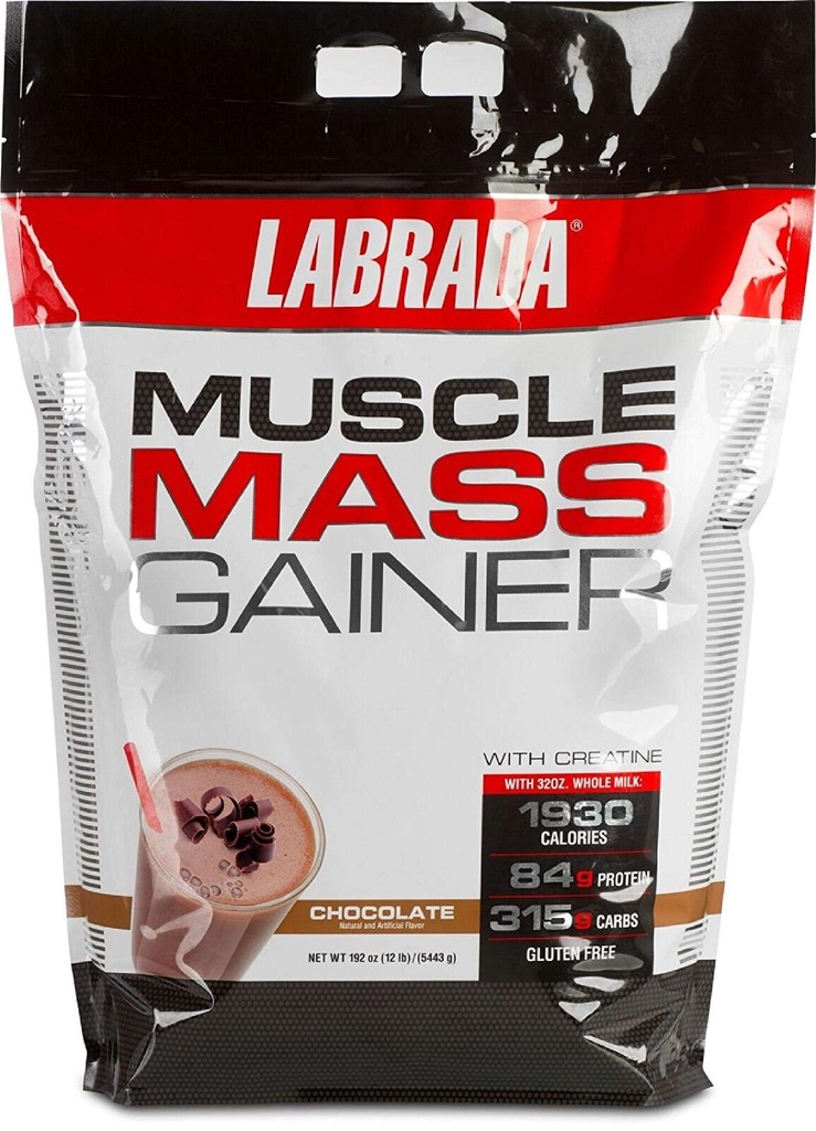 Labrada Nutrición Muscle Mass Gainer, Chocolate, 12 libras